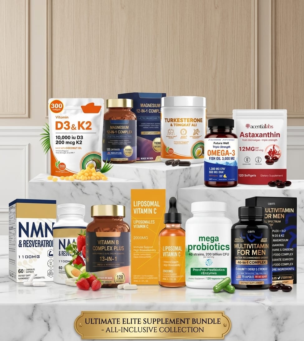 3-Month Ultimate Men's Daily Essentials Super Bundles - 8-in-1 Complete Health And Longevity Kit (Copy)