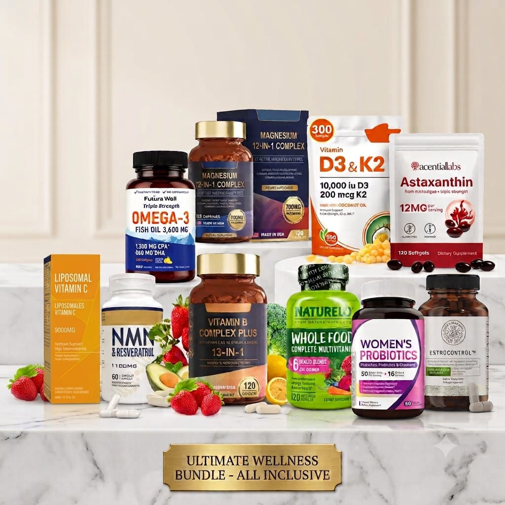 3-Month Ultimate Women's Daily Essentials Super Bundles - 10-in-1 Complete Health And Longevity Kit